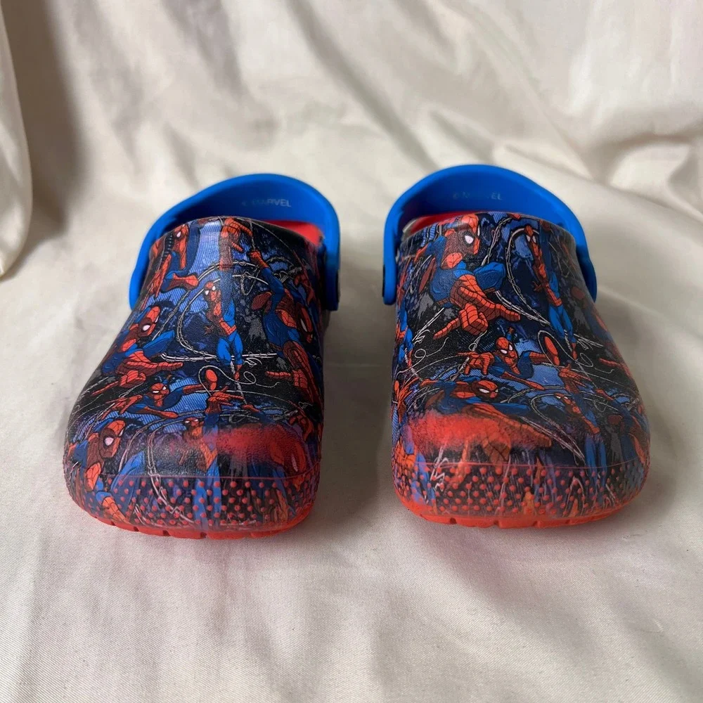 Crocs Kids Marvel Spider-Man Clogs Blue Red Graphic Print Size C12